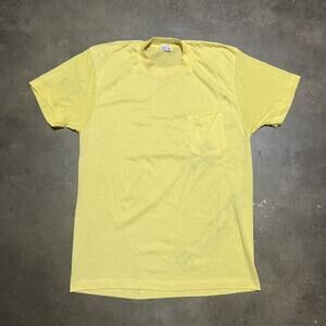 Vintage 70s JCPenney Yellow Blank Pocket T-Shirt
